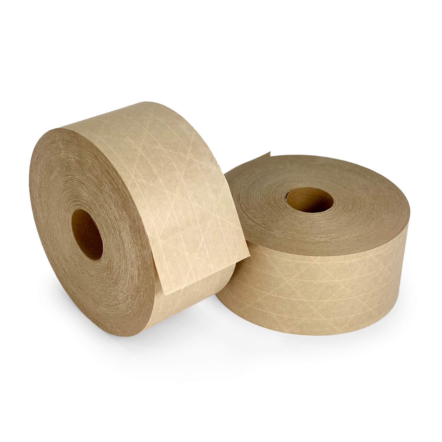 IDL Packaging 2.83" x 450 feet Reinforced Water-Activated Kraft Gummed Tape 30lb Thickness (Pack of 2) - Secure Paper Packing Tape for Secure Carton Sealing - Heavy-Duty for All Conditions, Brown