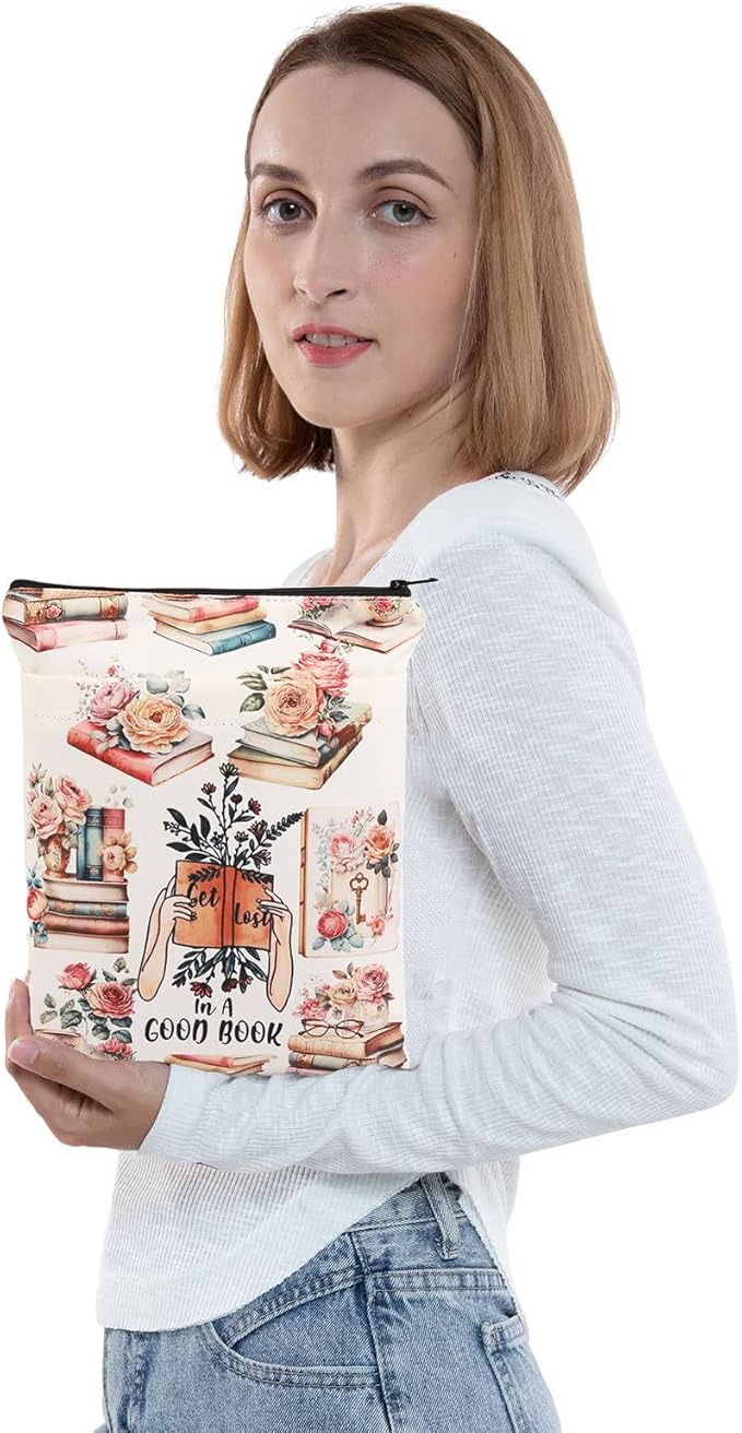 BWWKTOP Book Lover Book Sleeve With Pocket Book Berd Gifts Bookmark Sleeve Get Lost In A Good Book Book Covers Bookish Gift Book Protector (A Good Book)
