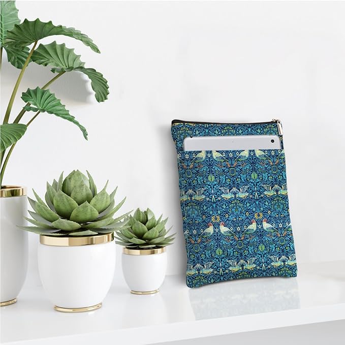 Vintage Flower Bird Book Sleeve Book Lovers Gifts Autumn Style Waterproof Book Cover Book Accessories Book Covers for Paperbacks Book Pouch Book Protector with Front Pocket for Women Girls Friend