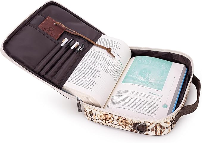 Montana West Bible Book Covers for Women Canves Bible Cases with Zippered Pocket Bible Bags Handheld Crossbody Church Bible Study Supplie