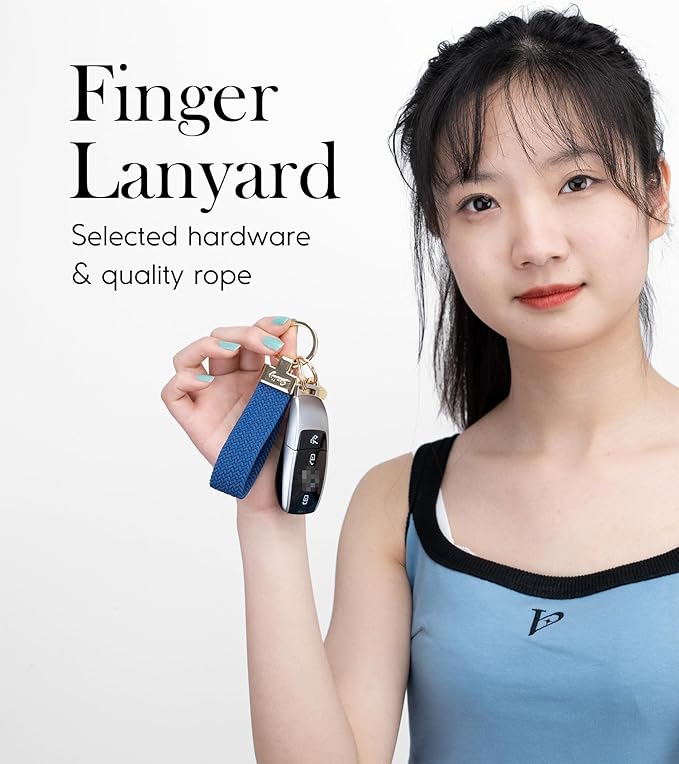 SENLLY Car Keychain, Stretchy Key Holder, Original Elastic Anti-Drop Design Finger Lanyard Strap