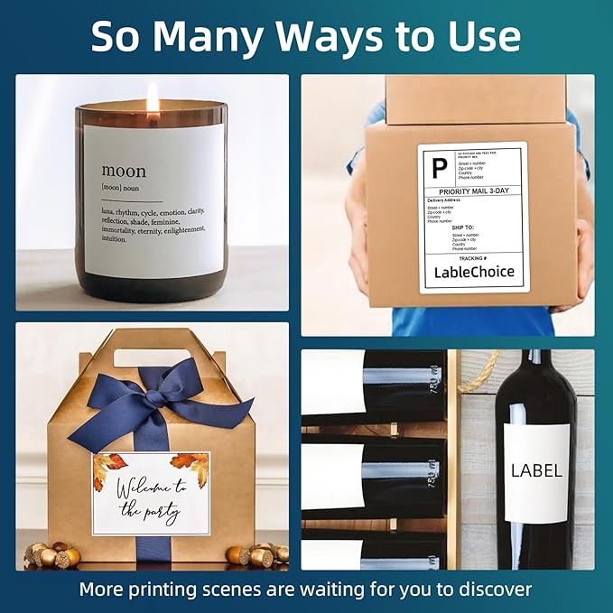 100 Sheets 400 Labels 4"x5" 4 Up Shipping Address Labels for Laser & Inkjet Printers, Permanent Adhesive 4 to a Page, 4 Stickers per Sheet