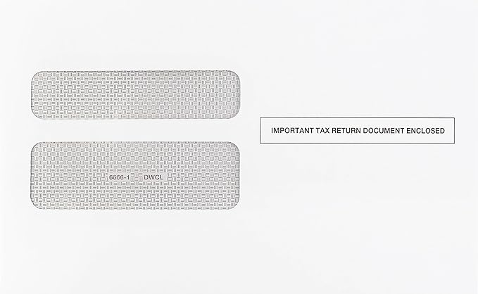 W2 Envelopes, Designed for Printed W2 2 Up Laser Tax Forms, For QuickBooks Desktop and Other Tax Software, 5 5/8’’ x 9’’, 25 Form Envelopes Gum Seal, NOT for QB Online W2s.