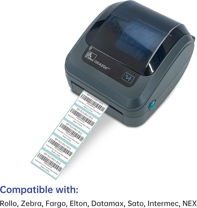 ESSENTIAL 50 Roll 2 1/4 x 1 1/4 Inch Direct Thermal Labels, 1000 Labels of Roll, Permanent Adhesive, Perforations Between Labels (50 Rolls, 50000 Labels)