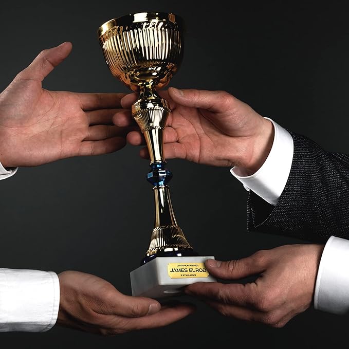 Therwen 30 Pcs Name Plates Laser Engraved Brushed Stainless Steel Plate Personalized Plaque Blank Custom Name Tag Frame Label with Adhesive Backing(Gold Notched Corner,1''x 3'')