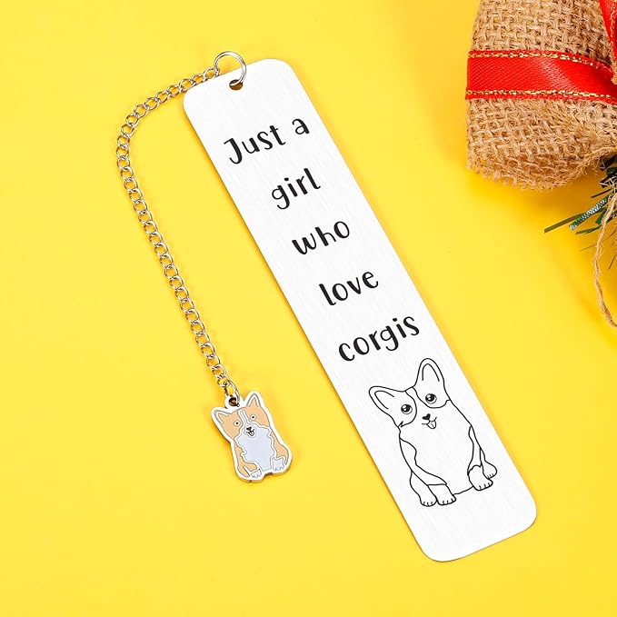 Stocking Stuffer Gifts for Teen Girls, White Elephant Gifts for Teen Boys Girls, Corgi Gifts for Book Lover, Bookish Gifts, Bookmark for Pet Lover
