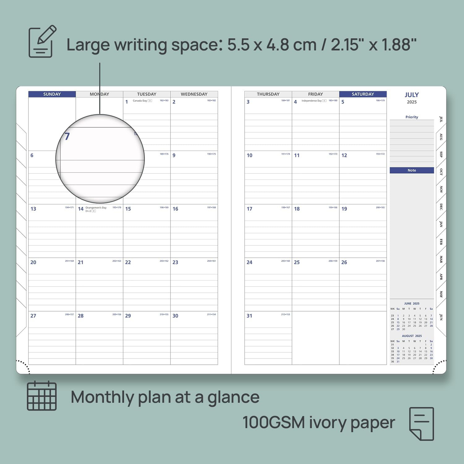 POPRUN Academic Planner 2025-2026, 8.5'' x 11.25'', Quarter-Hourly Appointment Book (July 2025-June 2026) with PU Leather Soft Cover, Dual Pockets, Monthly Tabs, 100GSM Thick Paper - Black