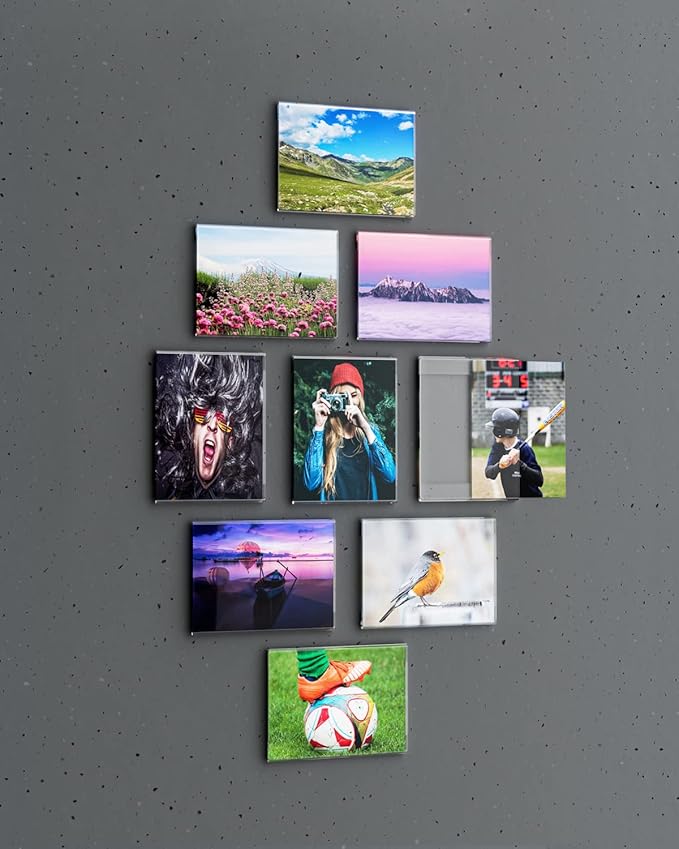 10 Pcs Acrylic Sign Holder 8.5 x 11, Vertical Wall Mount Sign Holders with 3M Adhesive, Clear Plastic Frames Paper Display Sign Holders for Office, Home, Store, Restaurant - No Drilling