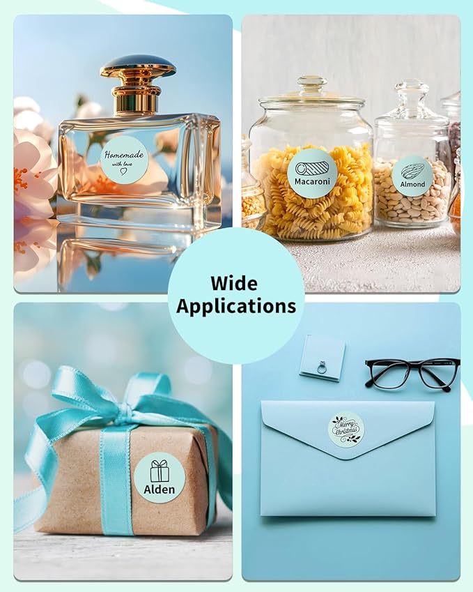 Phomemo Circle Thermal Label Compatible with M110/M100/M120/M150/M200/M220/M250 Label Maker, Sticker Round Thermal Label, 1.96" x 1.96"(50x50 mm), Black on Green