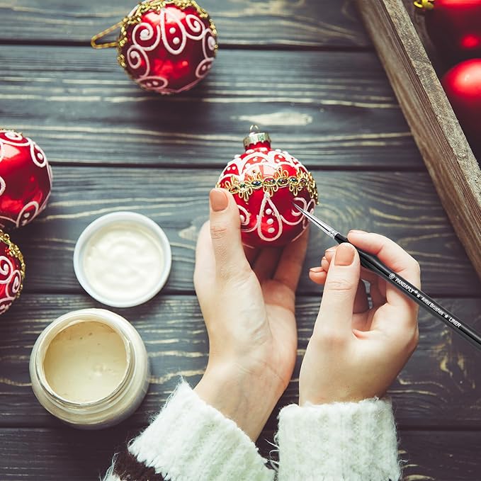 PANDAFLY Miniature Paint Brushes Drybrush, 12 Sizes Detail Paint Brush Set, Acrylic Paint Brushes for Oil, Watercolors, Tabletop, Citadel, Figurine, Warhammer 40k, Model for Beginners & Professional