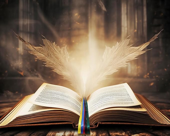 Bible Ribbon Bookmark Artificial Leather Multiple Page Marker with 5 Color Ribbons for Book Lover Reader Teacher Student Christmas Gift (Brown)