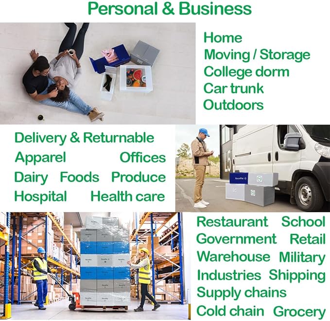 Reusable Foldable Box Corrugated PP Lightweight, Storage Moving, Heavy Duty Stackable, Tape Free Self-Locking Lid, Handles for Business Home In/Outdoors X-Large (nWhite, 20x16x10 in)