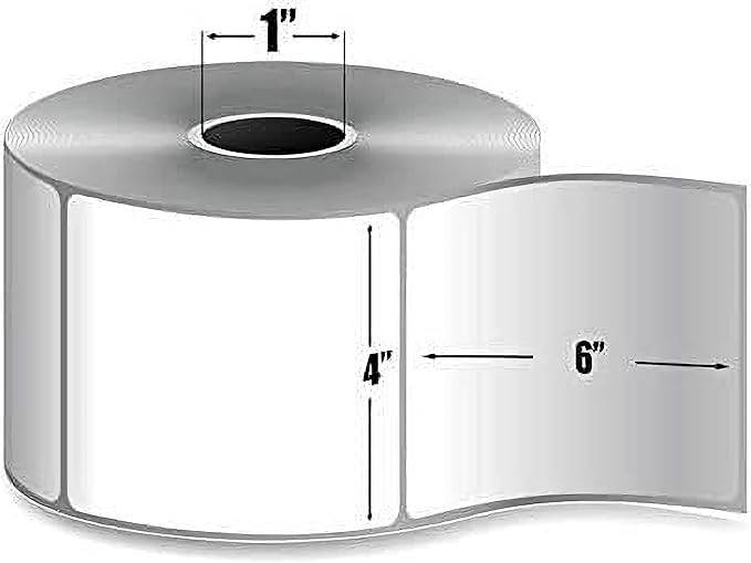 9527 Product 4x6 Direct Thermal Shipping Labels for Zebra 2844 ZP-450 ZP-500 ZP-505,Blank,450 Labels/Roll, 1" Core (12 Rolls)