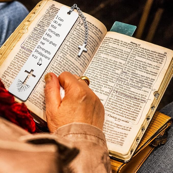 Inspirational Christian Gift for Women, Tassel with Bible Verse Bookmark Funny Gift for Women, Christmas Birthday Bookmarks Gifts for Female Bookworms Friends Sister Girl Book Club Religious Gift-ZB3