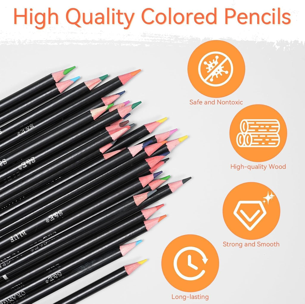 S & E TEACHER'S EDITION Colored Pencils 144Pcs, Pre-sharpened Super Soft Core Lead Coloring Pencils, Kid's Colored pencils,In Drawing Pencils, Woodcase Lead, Bulk Back to School Supplies