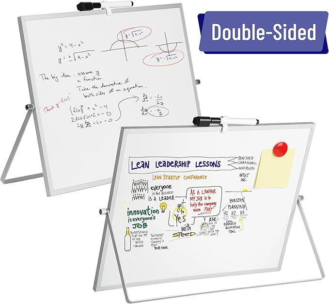 Mr. Pen- Small Dry Erase Board with Stand, 12.5"x16.5", 10 Markers, 10 Magnets and 1 Eraser, Double-Sided Kids White Board Dry Erase Board for Desk Dry Erase Board, Kids Dry Erase Board Kids