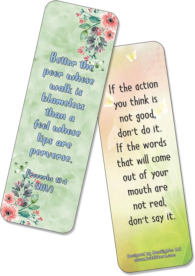 NewEights Famous Verses and Quotes on Honesty (12-Pack) – Daily Motivational Card Set – Collection Set Book Page Clippers – Ideal for Church Events