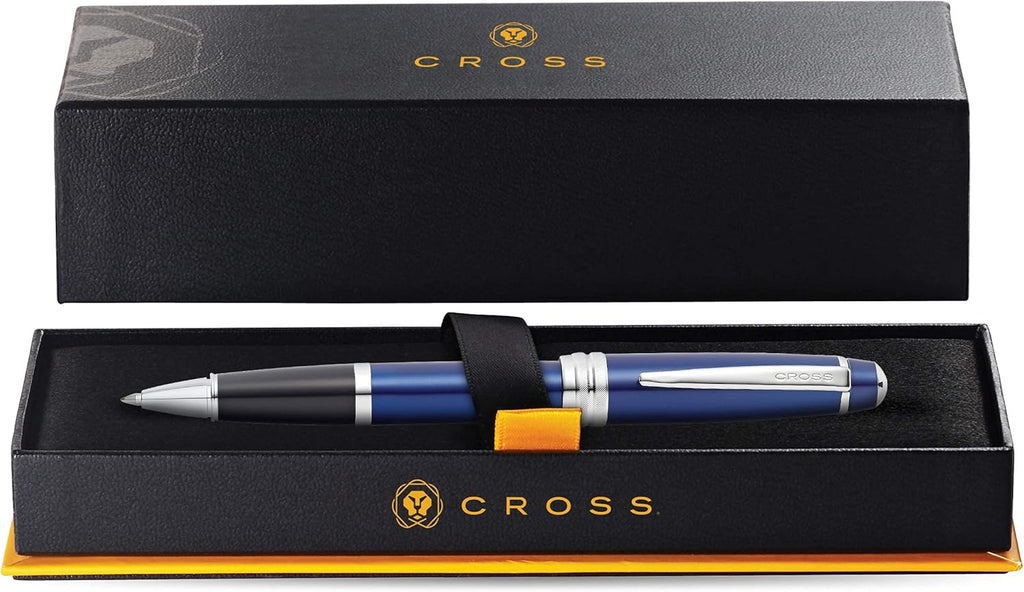 Cross Bailey Refillable Rollerball Pen Presented in a Premium Gift Box - Medium Point, Black Ink, Blue
