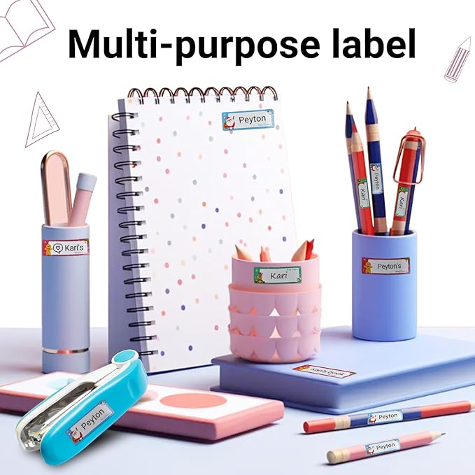 ORGBRO X1 Label Maker Tape, Genuine Thermal Label Print Paper 0.47"×1.57"(12×40mm), Standard Laminated Office Labeling Tape Replacement, 160 Tapes/Roll, 3-Roll, Joyful Patterns