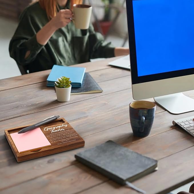 Geography Teacher Sticky Note Holder, Geography Teacher Gifts, Thank You Appreciation Quote Gifts for Geography Teacher Women Men from Student Self-Stick Note Pad Holders ZSS27