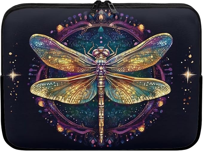 Dragonfly Printed Computer Bags for Laptops for Women, Large Capacity Computer Carrying Cover Laptop Briefcase, 12 Inch Water Resistant Laptop Case Portable Computer Case Bag