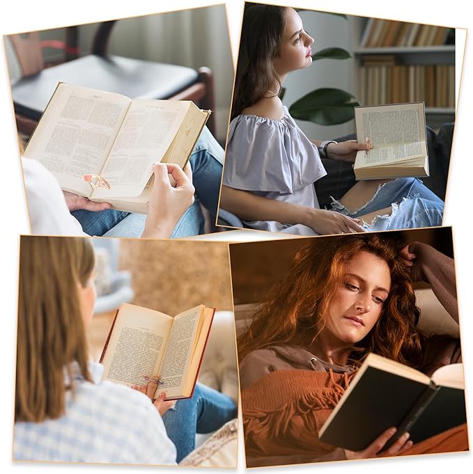 Book Page Holder for Reading, 4 PCS Dried Flower Resin Transparent Bookmark, Thumb Book Page Holder Reading Accessories for Reading Lovers, Gifts for Bookworm, Literary, Students and Teachers