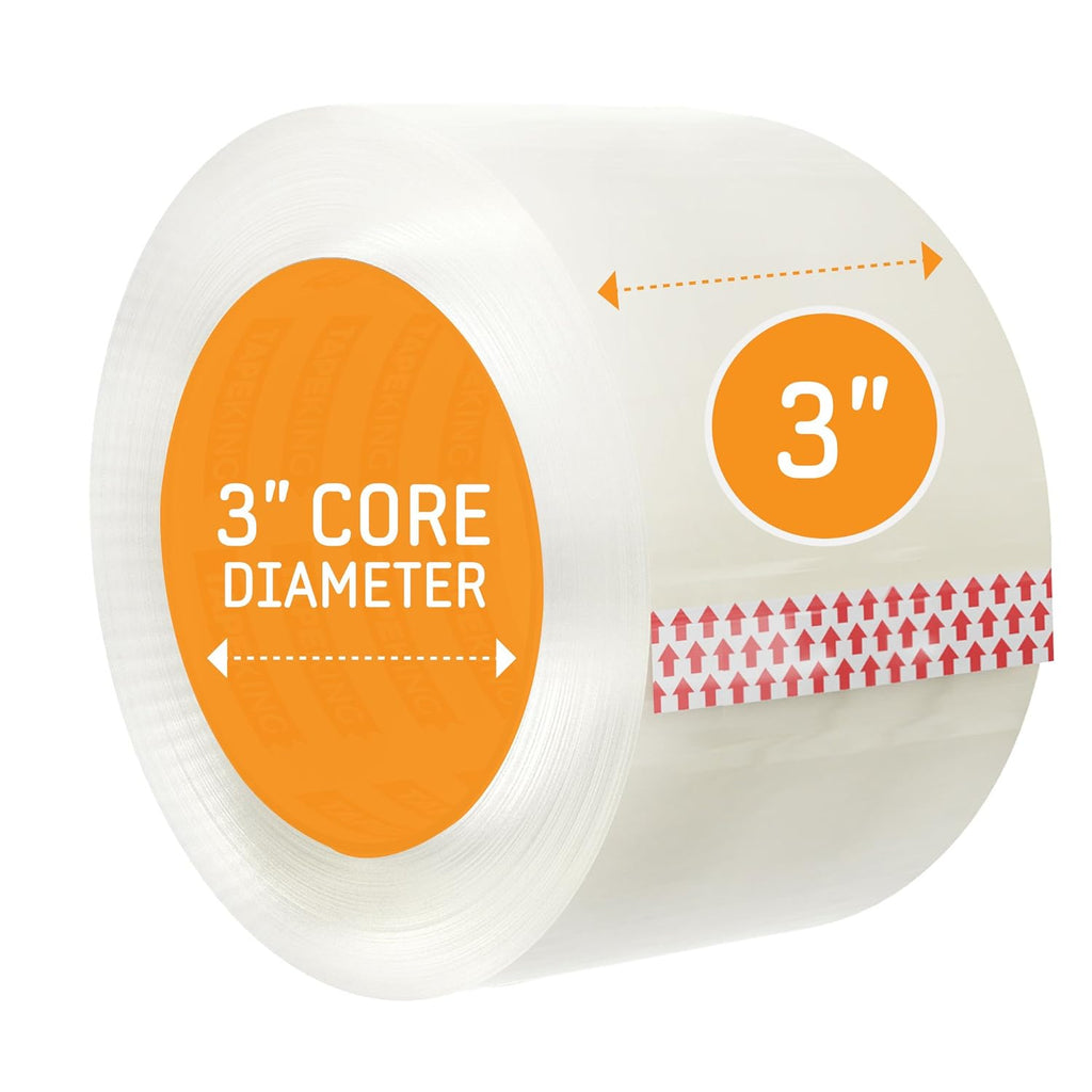 Tape King Clear Packing Tape 3 Inch Wide (Case of 24 Rolls) - 60 Yards Per Refill Roll, (2.7mil Thick) Strong Sealing Adhesive Industrial Depot Tapes for Moving, Packaging, Shipping, Office & Storage