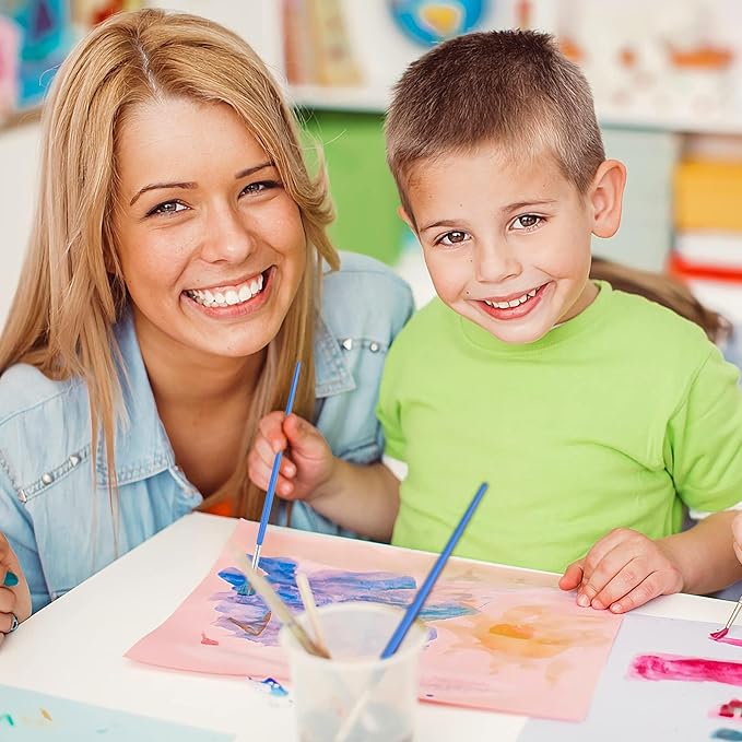 60 Pcs Round Paint Brushes,Small Brush Bulk for Detail Painting