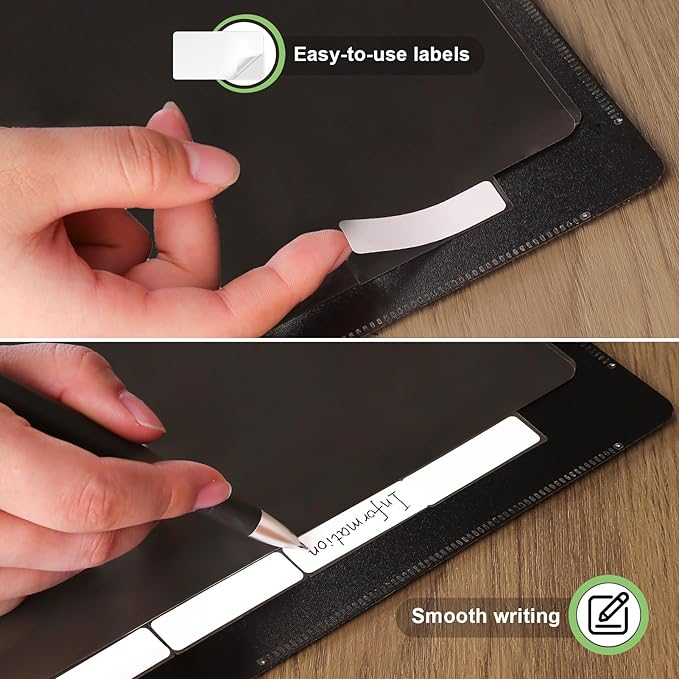 HABGP 3 Ring Binder Dividers with 5-Tabs, 2 Pack 5 Binder Dividers, Letter Size Write & Erase Plastic Index Binder Black, 1/5 Cut, Sheet Protectors, 3 Hole Punch, Total 10 Dividers