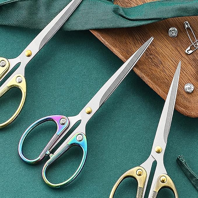 6.3" All Stainless Steel Office Scissors,Ultra Sharp Blade Shears,Sturdy Sharp Scissors for Office Home School Sewing Fabric Craft DIY Multipurpose Scissors Colorful