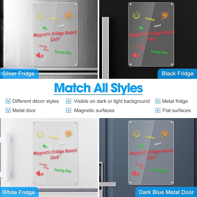 Acrylic Dry Erase Board Whiteboard for Fridge Meal Planner Menu Board for Kitchen to do List Shopping List Grocery List Family Dinner Refrigerator Chore Chart Chore Board 2024 Clear Planning Board