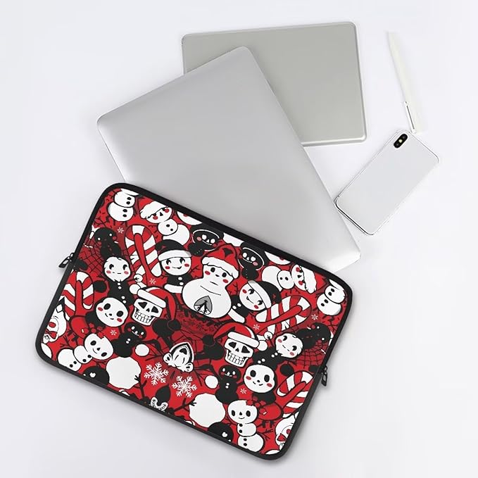 Christmas Snowman Printed Computer Bags for Laptops, Water Resistant 12 Inch Laptop Bag Laptop Briefcase Travel Case for Women Men Teens, Compatible with Most Laptops