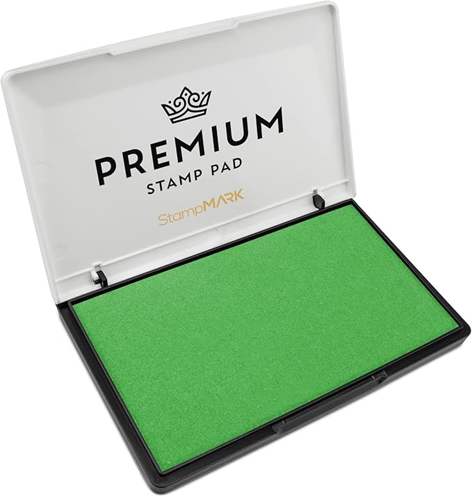 Premium Stamp Pad Large Size 3.5" x 6" - for Traditional Rubber Stamps - Felt Pad Olive Green Color