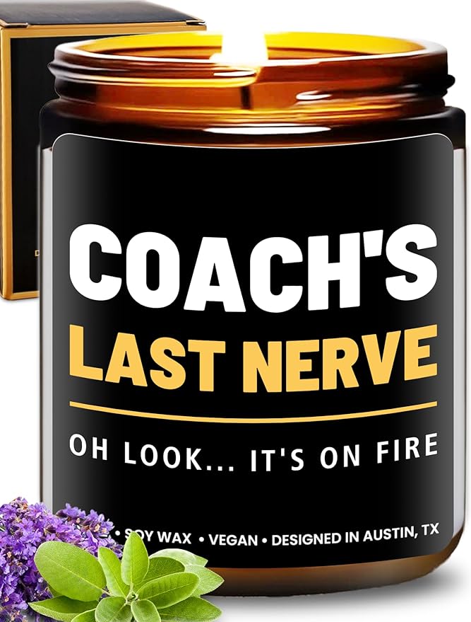 Funny Coach Candle, Coach Gifts for Women & Men, Appreciation Gifts for Coaches, Sports Themed Gift, Coach's Last Nerve, Soccer, Baseball, Volleyball, Basketball, Soccer, Hockey, Christmas, Birthday