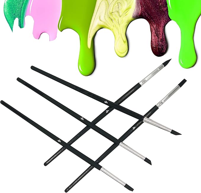 Professional Silicone Rubber Tip Paint Pens Brushes，5pcs Silicone Paint Brush，Silicon Color Shapers Brushes，Rubber Paint Brush，Silicone Artist Brushes，Flexible Clay Sculpture Tools （Size 4）