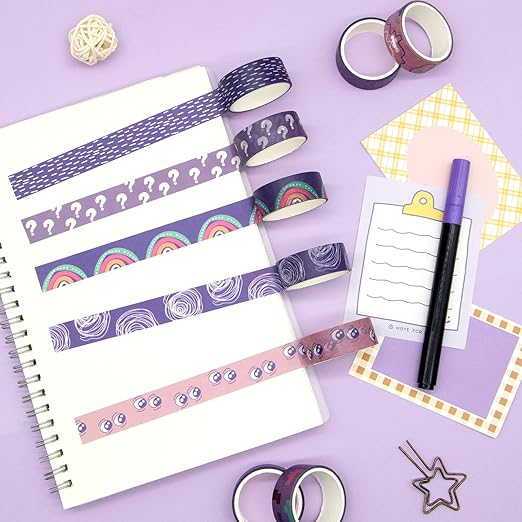 Mooker 36 Rolls Washi Tape Set - Decorative Adhesive Tape, Colored Masking Tape for DIY Crafts, Bullet Journaling, Gift Wrapping, Scrapbooking Supplies, Party Decorations and Arts