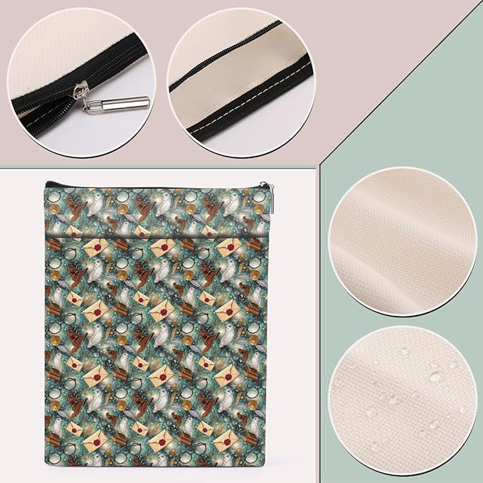 Magic Stuff Magic Owl Book Sleeve Book Cover Book Lovers Gifts Book Club Gifts Wizard Book Protector Book Gifts for Readers Women Magic Movie Fans Bibliophile Bookworm Aunt Graduation Birthday Gifts