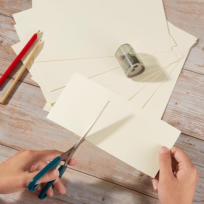 Wishop 20 Sheets Colored Thick Paper Cardstock Blank for DIY Crafts Cards Making, Invitations, Scrapbook Supplies (Cream, 8.5 x 11 inches)