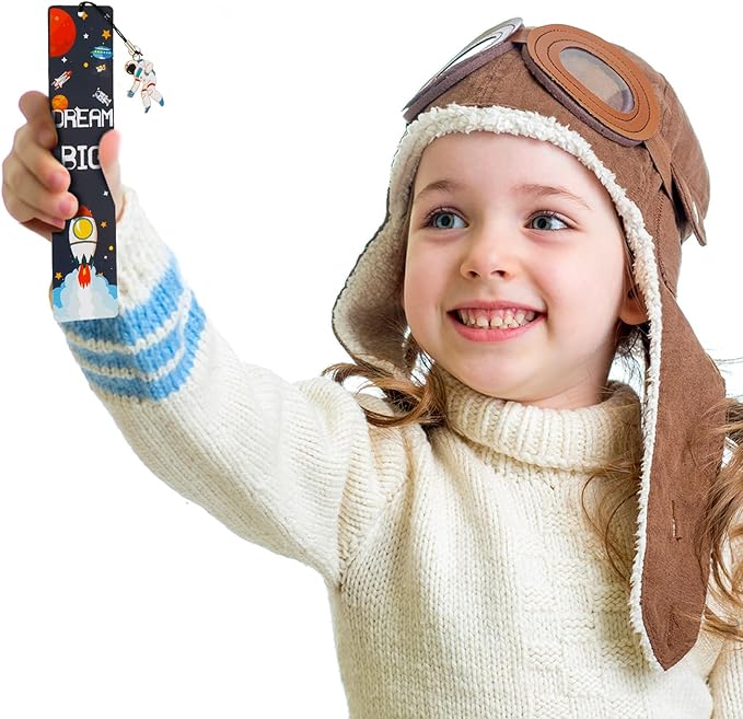 Christmas Space Theme Bookmarks with Metal Charms Planet Rocket Space Ship Theme Bookmarks Inspirational Quotes Bookmarks for Space Christmas Party Favors Gifts Kids Boys Girls Encourage(288 Pieces)