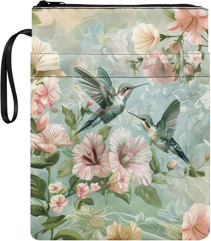 COEQINE Spring Birds Book Covers for Paperbacks Large 9x11 Inch Aesthetic Hummingbirds Book Sleeves for Book Lovers Large Green
