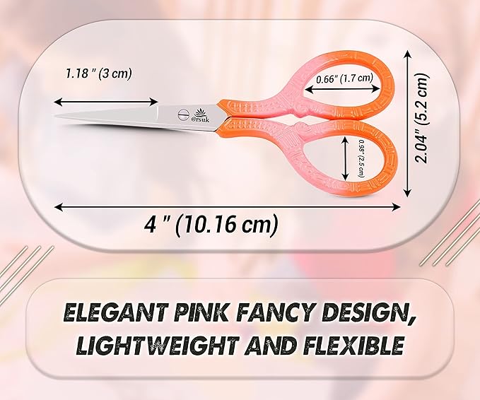 ARSUK -Stork Shape Needlework Scissors 9cm Steel for Sewing Tailoring Home Craft Tools Premium Grade Stork Embroidery Scissors-Black And White Colour