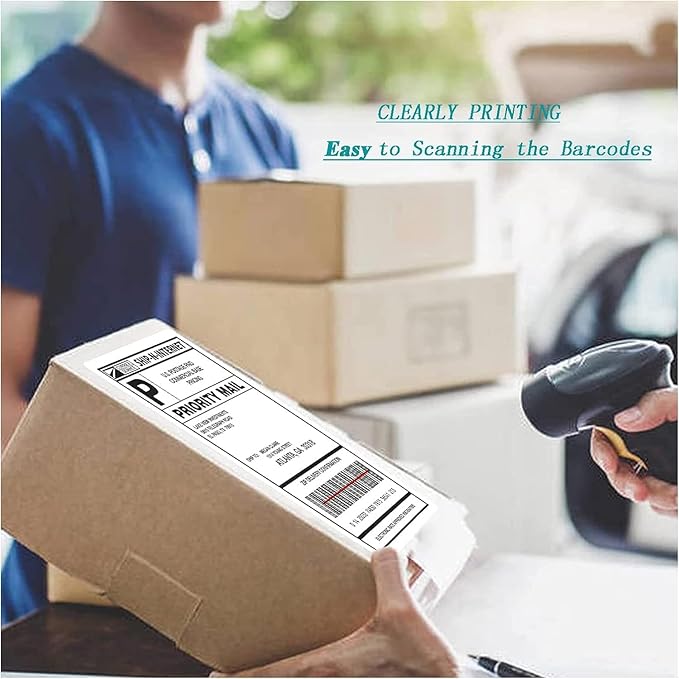 8.5 X 5.5 Shipping Label, Half Sheet Labels, Shipping Labels 2 Per Sheet, Laser & Inkjet Printer Printable, Blank White Mailing Postage Labels (4000 Sheets, 8000 Labels)