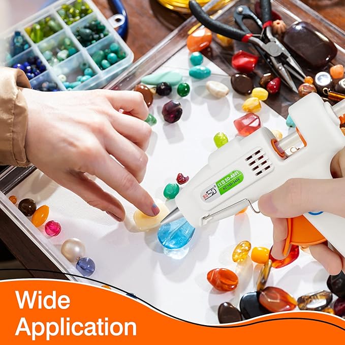 Mini hot glue gun Kit with 30 Glue Sticks, Hot Melt, High Temp for School Crafts DIY Arts and Quick Home Repairs (Orange Glue Gun)