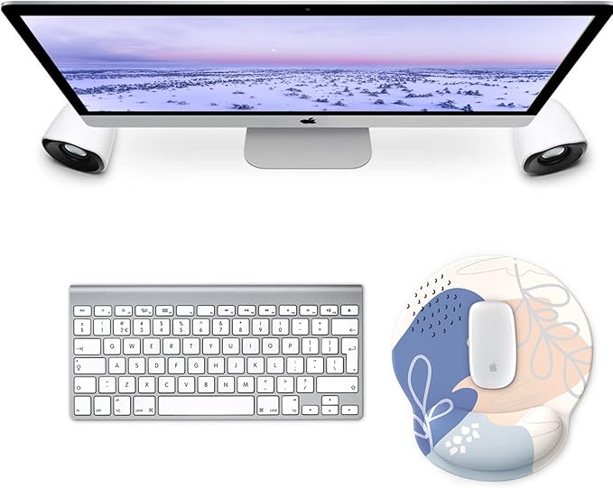 eulps Mouse Pad with Wrist Rest, Comfortable Computer Mousepad with Gel Wrist Support Smooth Surface and Non-Slip PU Base for Pain Relief, Laptop, Office & Home (Leafy Lushness)
