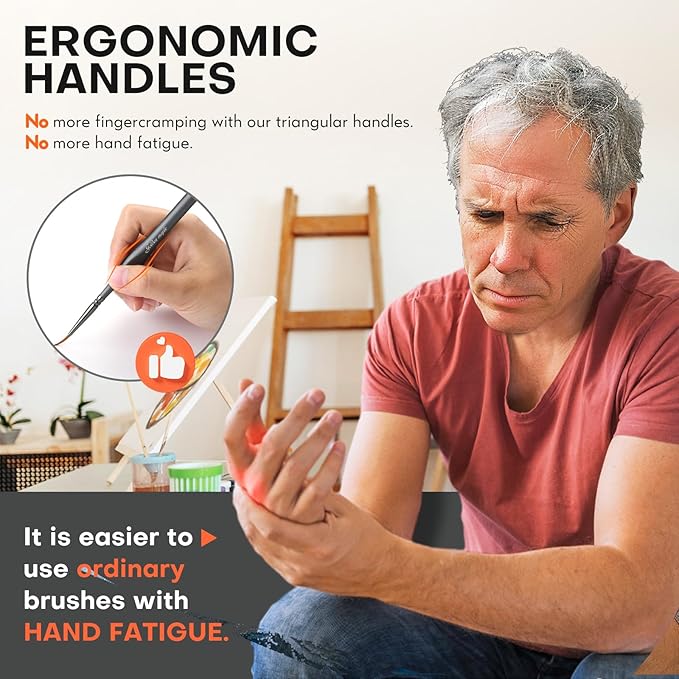 Golden Maple Miniature Paint Brushes Drybrush-10pcs Model Detail Paint Brush Set, Small Fine tip Brushes for Acrylic, Watercolor & Paint by Number, Citadel, Figurine, 40k