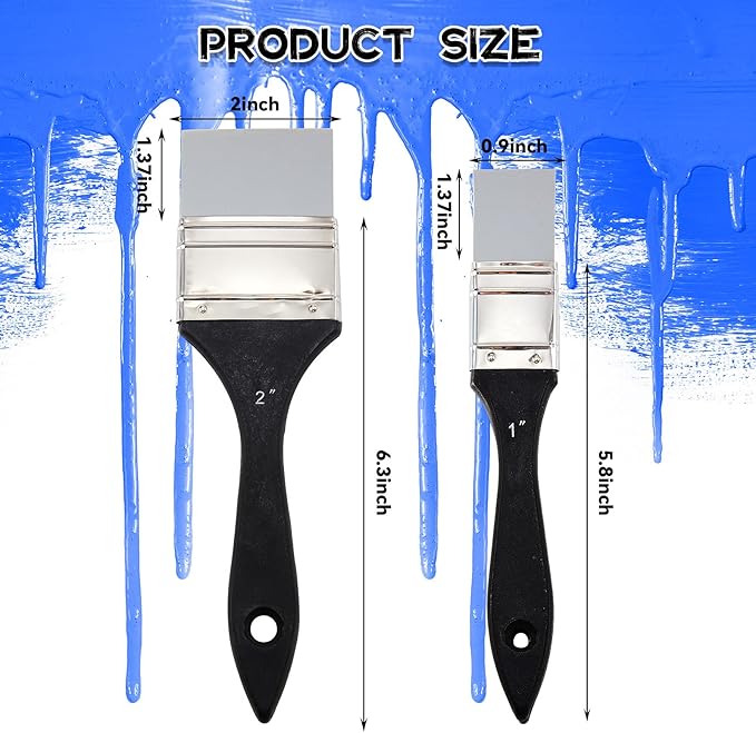 Outus 2 Pieces Silicone Painting Brush Color Shapers for Painting Color Shaper Tool Pointed Edged Solid Flat Flexible and Water Based Drawing Tool for Move Remove Acrylic Paints(1 Inch, 2 Inch)