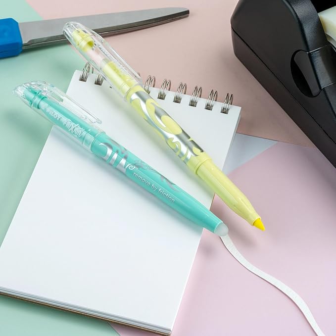 Pilot FriXion Light Pastel Erasable Highlighters, Chisel Tip, Assorted Colors, 2 Count