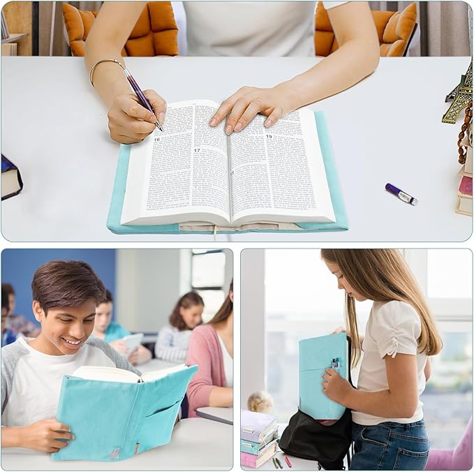 Canvas Book Covers, Washable Book Protector, Book Cover for Paperback Novels, Adjustable Book Cover for Hardcover with Pockets for Pen, Soft Cover Books, Book Lovers Gifts