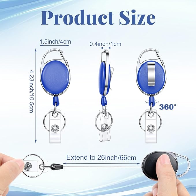 Honoson Heavy Duty Retractable Badge Reels Batch ID Badge Holder Retractable Clip Bulk Card Key Holder with Ring for Office Worker Employee, Doctor Nurse Gifts(Warm Color,30 Pcs)