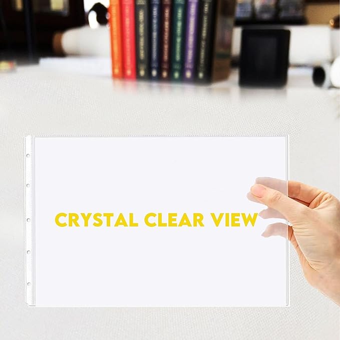 PERFORMORE 25 Pack of 8.5” x 14” Heavyweight Landscape Sheet Protectors, Legal Paper Sleeves, Clear Archival Quality, Horizontal Legal Size Clear Sheet Protectors for Binders Documents